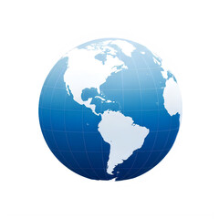 Fototapeta premium Blue globe of earth isolated on transparent background