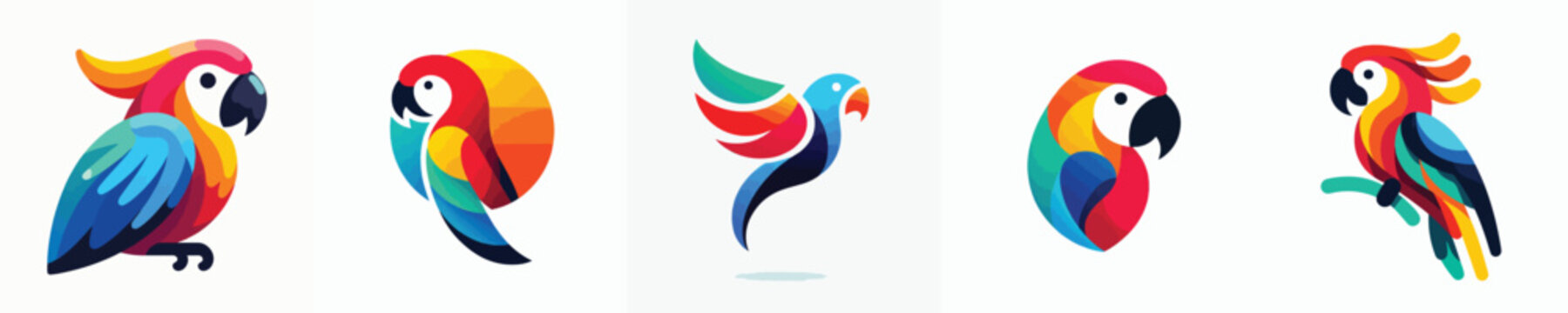 a collection of cute parrot vectors