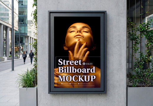 Black Framed Poster on Modern Grey Wall