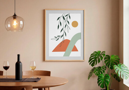 Modern Dining Room Frame Mockup