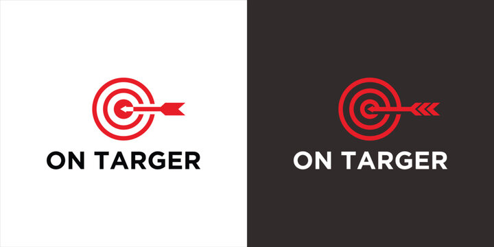 On Targer Logo Design A Red Target with an Arrow Business Branding.