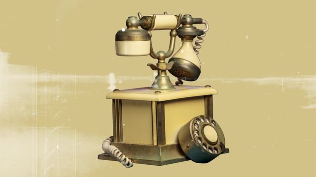 antique old telephone spinning around