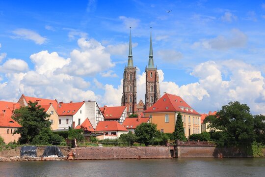 Wroclaw, Poland - city architecture. Ostrow Tumski - oldest part of the city.
