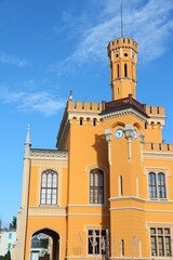 Obraz premium Wroclaw, Poland - city architecture. Main railway station building - Wroclaw Glowny.