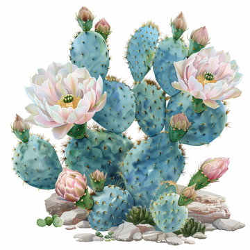 watercolor cactus. illustration for greeting cards, invitations, and other printing projects. on white background