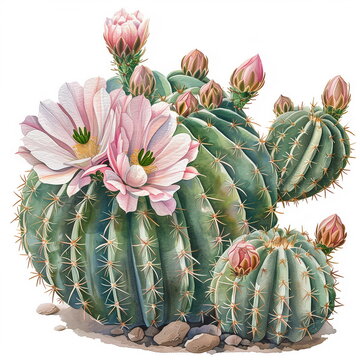 watercolor cactus. illustration for greeting cards, invitations, and other printing projects. on white background