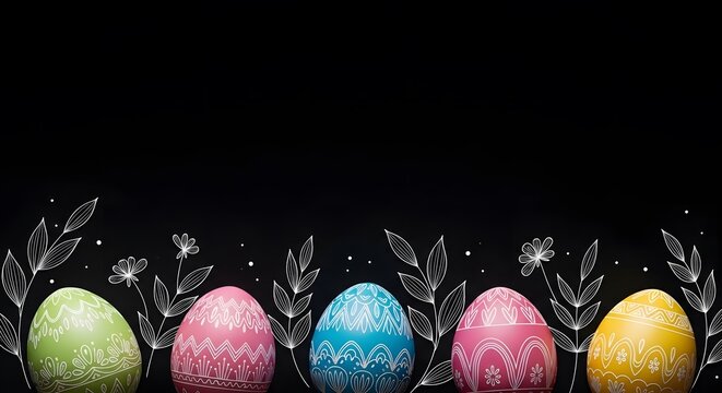 Easter day celebration with colorful easter eggs