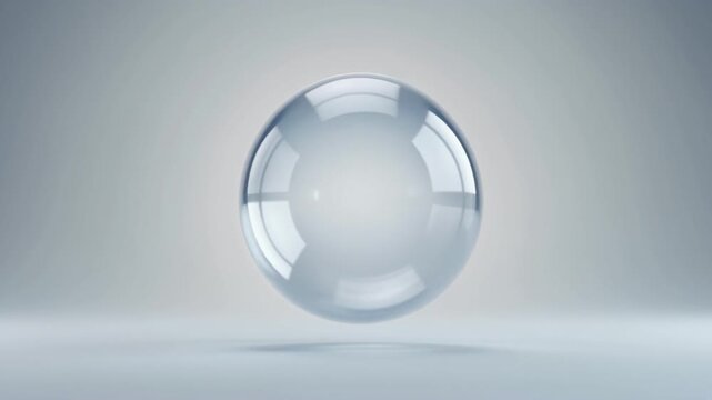 Shiny transparent glass sphere ball isolated on a clean white background