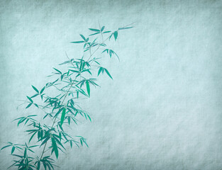 Green Bamboo Old Paper Background