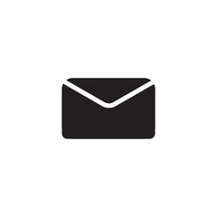 Minimalist black envelope vector icon. Simple flat mail design, perfect for email, contact us, and communication business messaging symbols.

