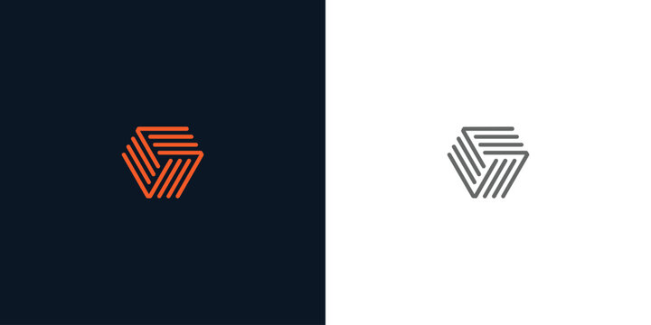 Geometric Triangle Logo Design with Interlocking Lines and Modern Style.