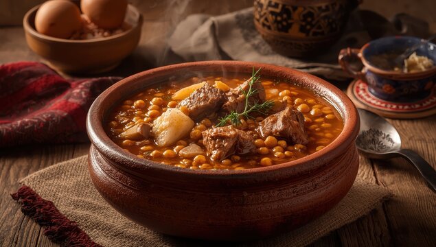 Piti - a stew of lamb or beef with chickpeas and fat