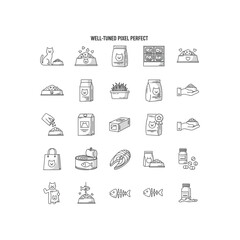 A collection of cat food and supplies icons © CatalystVisuals