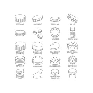 A collection of 20 different bottle caps and lids