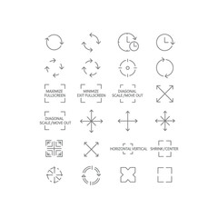 Fototapeta premium A collection of 20 different icons for user interface actions