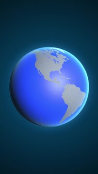 The animation shows a graphic representation of the earth and highlights the location and map of Bermuda colored red in vertical format.