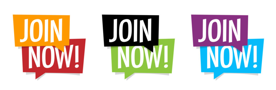 Join now on speech bubble