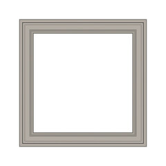 Obraz premium Blank beige wooden window, door, photo, picture frame with khaki molding baseboard interior exterior wall design on transparent PNG background for gallery wall mockup realistic square display