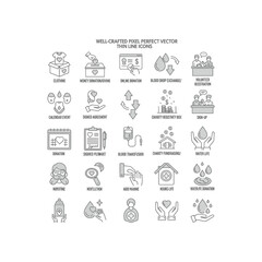 Fototapeta premium A collection of 25 line icons related to business and finance