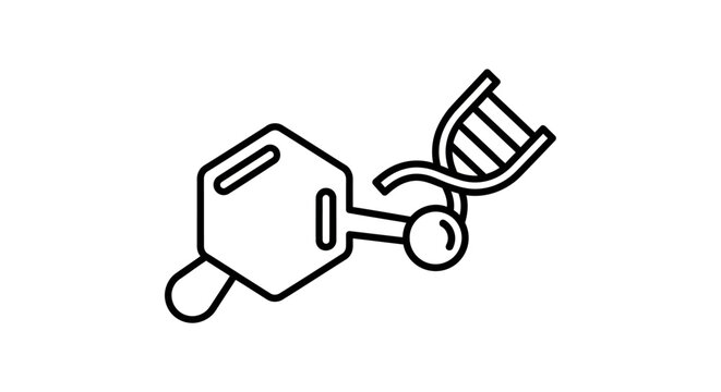 Abstract illustration of molecular structure and genetic code in a scientific concept