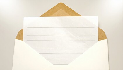 Blank Note Paper and Envelope for Personal Correspondence Use