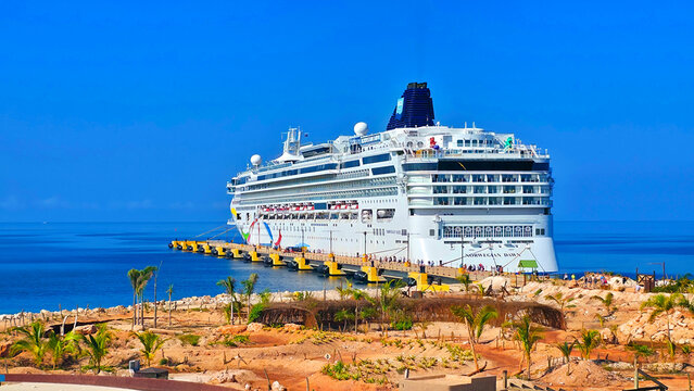 NCL Norwegian Dawn Cruise ship at Port Cabo Rojo Dominican Republic DR Caribbean . 03.01.26