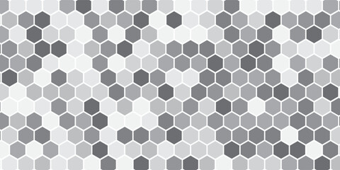 Gray, black, white beehive background. Honeycomb, bees hive cells pattern. Bee honey shapes. Vector geometric seamless texture symbol. Hexagon, hexagonal raster, mosaic cell sign or icon.