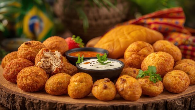 Various typical Brazilian small savory snacks