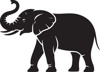 Obraz premium Elephant Silhouette Vector Illustration Wildlife Animal