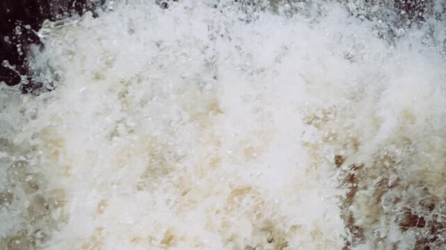 Powerful 4K Real-Time Dam Collision: Mighty Streams Meet in Explosive Turbulent Foam