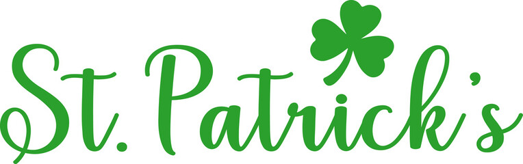Obraz premium St Patricks Day typography design on plain white transparent isolated background for card, shirt, hoodie, sweatshirt, apparel, tag, mug, icon, poster or badge