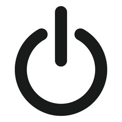 Black power onoff button icon symbol for user interface design and digital applications