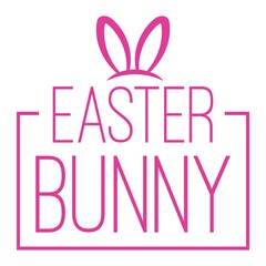 Fototapeta premium Easter bunny typography clip art design on plain white transparent isolated background for card, shirt, hoodie, sweatshirt, apparel, tag, mug, icon, poster or badge
