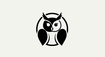 Fototapeta premium Simple Black Owl Logo Design Element.