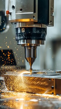 Industrial metal cutting process with cnc machine