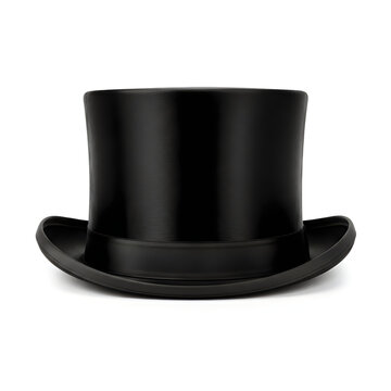Black top hat isolated on transparent background isolated on white background