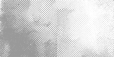 Gray halftone dots and speckle texture overlay on white background