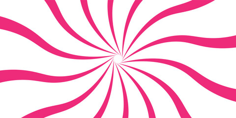 Pink white cream candy vector swirl. Candy color 3d sunburst background for summer poster, banner, christmas greeting or invitation card. Sweet rotating. Vector illustration © wahyu