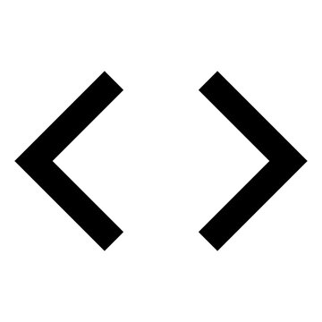 Left right chevrons icon for bidirectional navigation, sliders, or carousels. Ideal for websites, dashboards, or apps using bold, minimal, sharp line-style UI interface and pagination elements.