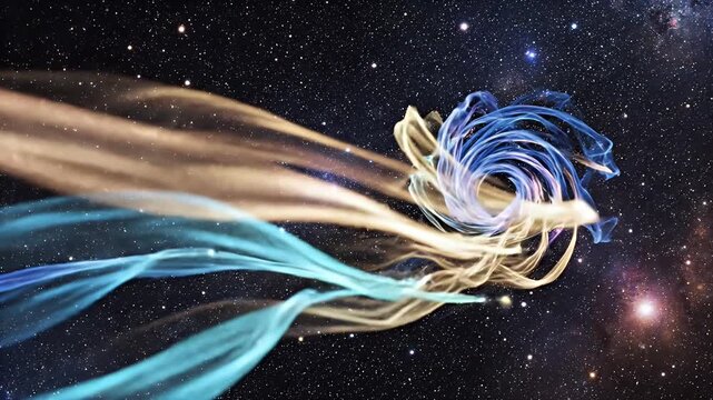 Swirling cosmic energy in space galaxy.