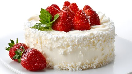 Delicious Strawberry Shortcake Dessert with Fresh Berries and Cream.