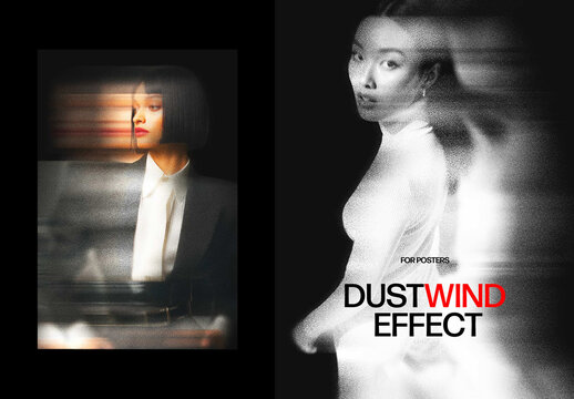 Dust Wind Poster Photo Effect Mockup