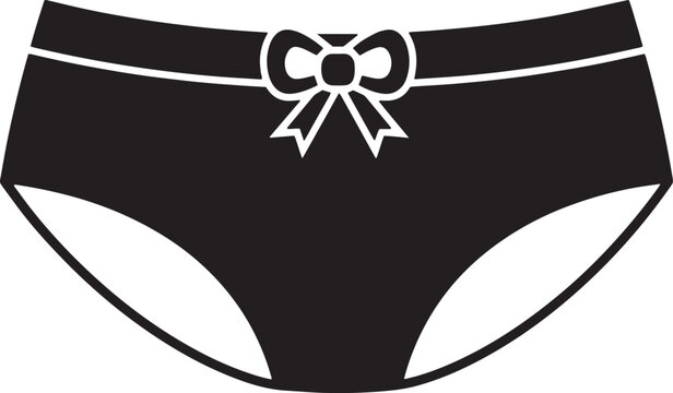 Black and white lingerie vector illustration with wings shield ribbon crown and vintage fashion elements