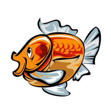 vector illustration of a goldfish Cartoon Artwork