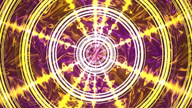 Maroon Burgundy And Gold Concentric Rings Abstract Seamless Techno Loop Background