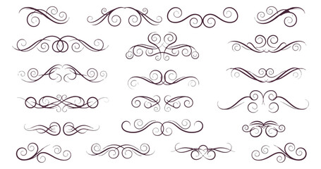 Obraz premium Elegant decorative swirls and flourishes on dark background
