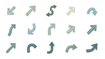 A minimalist illustration featuring two arrows in a hand-drawn style.  Ideal for concepts of direction, progress, or choices, suitable for website gra © Nina