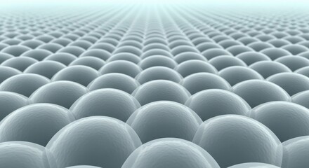 Fototapeta premium A large group of gray spheres arranged in rows on a white surface