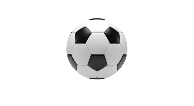 Soccer ball football sports round, isolated on white or transparent background. PNG