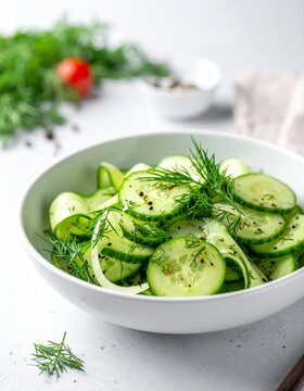Frischer Gurkensalat mit Dill
